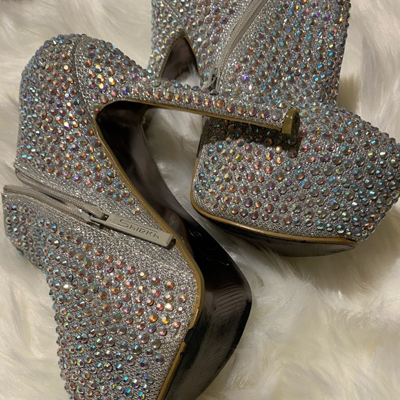 Rhinestone Booties Heels 